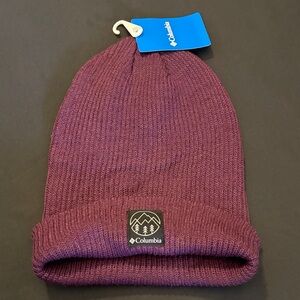 Columbia Deep Purple Burgundy Spring Grove Ribbed Knit Beanie